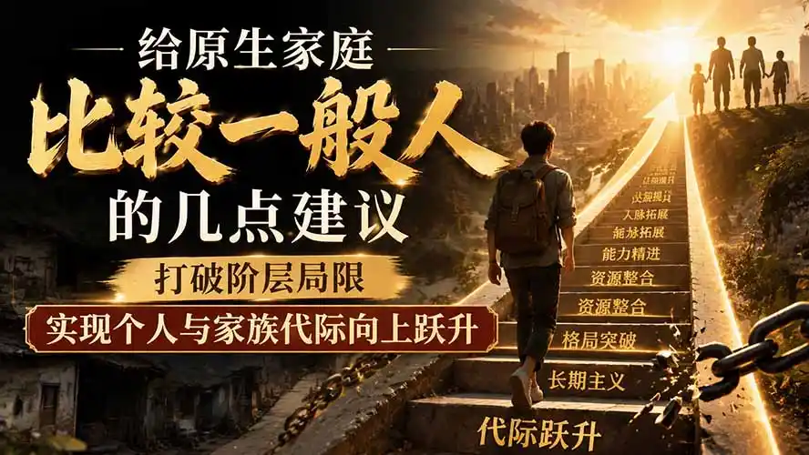 付费文章：给原生家庭比较一般人的几点建议，打破阶层局限，实现个人与家族代际向上跃升-星云网创