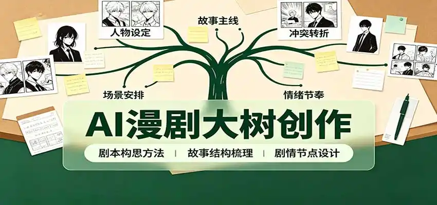 AI漫剧大树创作：剧本构思课程讲解，软件插件配置，配套工具资料完整梳理-星云网创