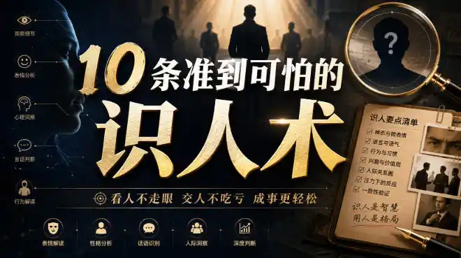 付费文章：10条准到可怕的识人术-星云网创