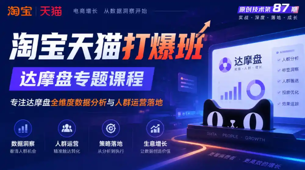 《淘宝天猫打爆班》原创技术第87期，达摩盘专题课程，专注达摩盘全维度数据分析与人群运营落地-星云网创