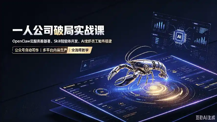 一人公司破局实战课｜OpenClaw云服务器部署、Skill智能体开发、AI龙虾员工矩阵搭建，公众号自动写作与多平台内容…-星云网创
