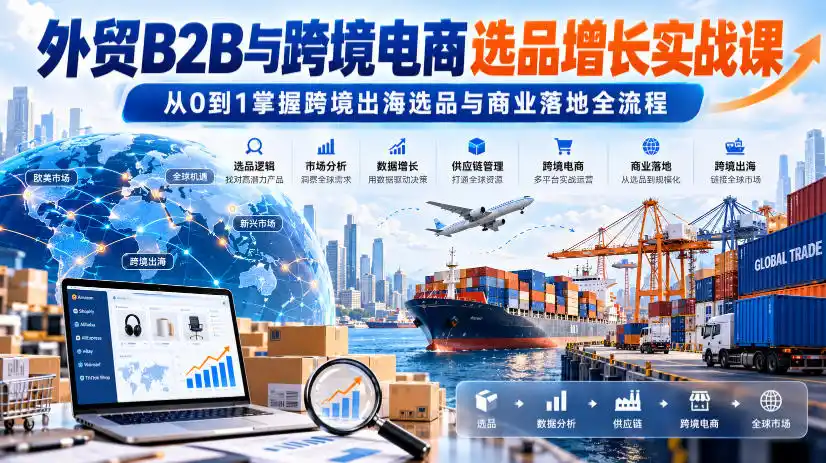 外贸B2B与跨境电商选品增长实战课，从0到1掌握跨境出海选品与商业落地全流程-星云网创