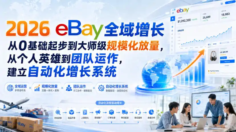2026 eBay全域增长，从0基础起步到大师级规模化放量，从个人英雄到团队运作，建立自动化增长系统-星云网创