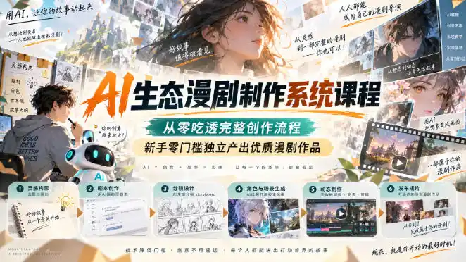 AI生态漫剧制作系统课程，从零吃透完整创作流程，新手零门槛独立产出优质漫剧作品-星云网创