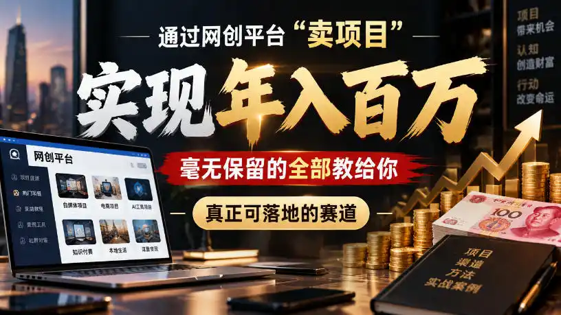 通过网创平台“卖项目”实现年入100w，毫无保留的全部教给你，真正可落地的赛道【揭秘】-星云网创