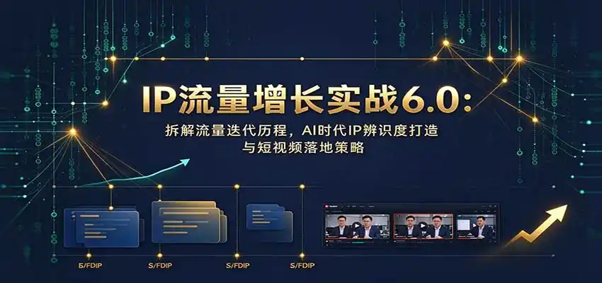 IP流量增长实战6.0：拆解流量迭代历程，AI时代IP辨识度打造与短视频落地策略-星云网创