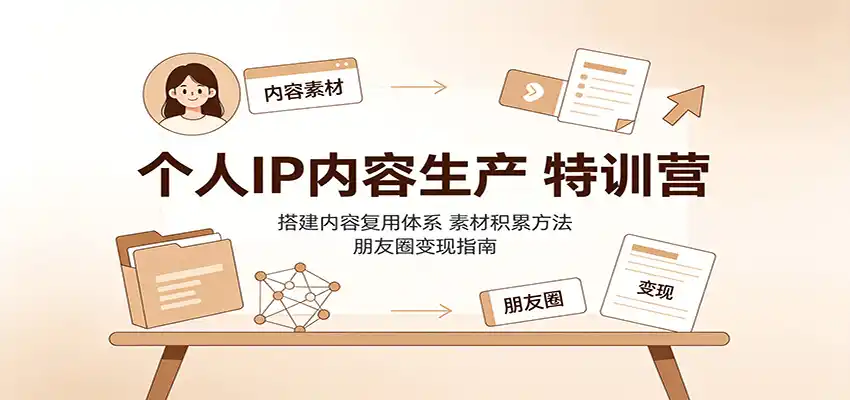 个人IP内容生产特训营：搭建内容复用体系，素材积累方法，朋友圈变现指南-星云网创