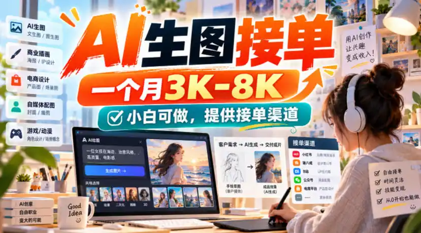 AI生图接单，一个月3K-8K，小白可做，提供接单渠道-星云网创