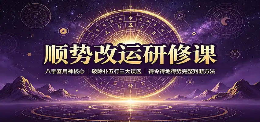 顺势改运研修课：八字喜用神核心，破除补五行三大误区，得令得地得势完整判断方法-星云网创