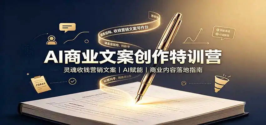 AI商业文案创作特训营：灵魂收钱营销文案，AI赋能，商业内容落地指南-星云网创