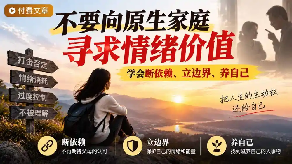 付费文章：不要向原生家庭寻求情绪价值，学会断依赖、立边界、养自己-星云网创