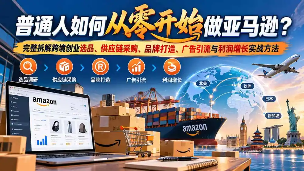 普通人如何从零开始做亚马逊？完整拆解跨境创业选品、供应链采购、品牌打造、广告引流与利润增长实战方法-星云网创