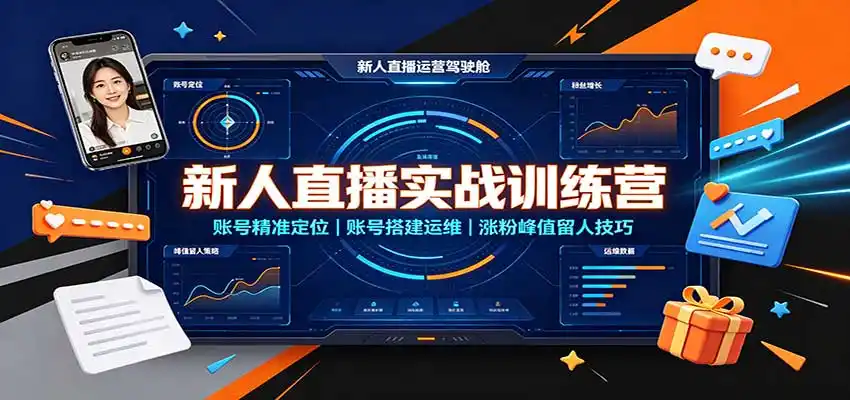 新人直播实战训练营：账号精准定位，账号搭建运维，涨粉峰值留人技巧-星云网创