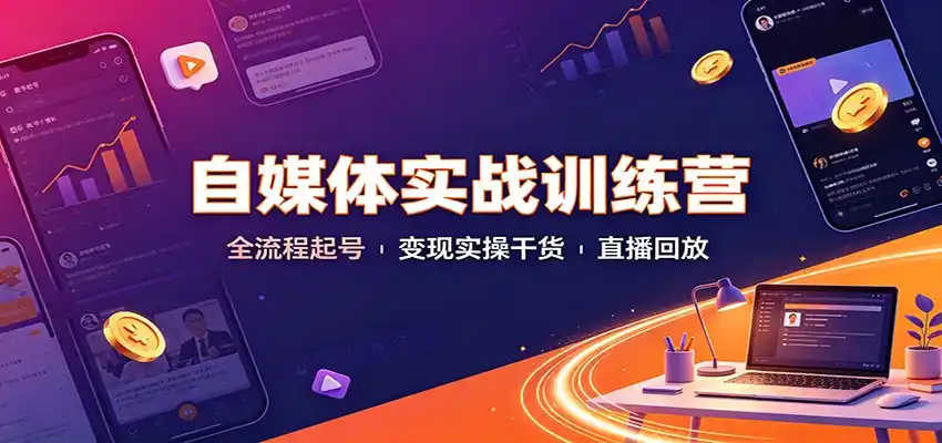 自媒体实战训练营：全流程起号变现实操干货直播回放-星云网创