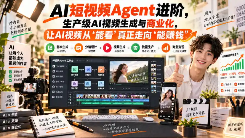AI短视频Agent进阶，生产级AI视频生成与商业化，让AI视频从”能看”真正走向”能賺钱”-星云网创
