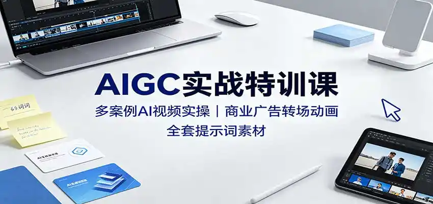 AIGC实战特训课：多案例AI视频实操，商业广告转场动画，全套提示词素材-星云网创