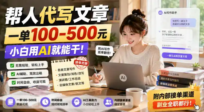 帮人代写文章，一单100-500，小白用AI就能干，附内部接单渠道，副业全职都行【揭秘】-星云网创