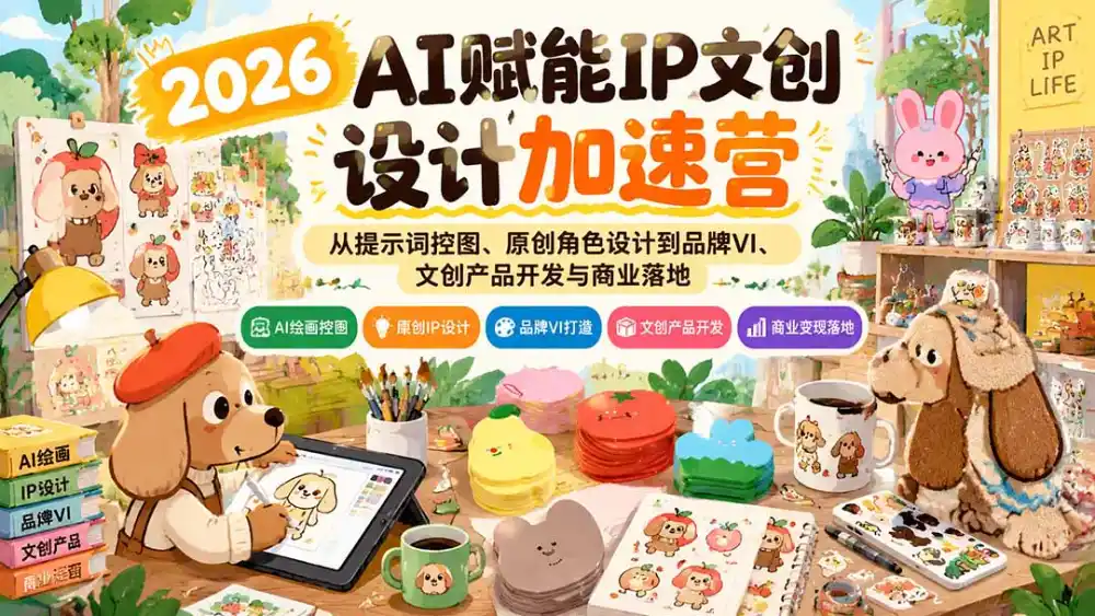 2026AI赋能IP文创设计加速营：从提示词控图、原创角色设计到品牌VI、文创产品开发与商业落地-星云网创