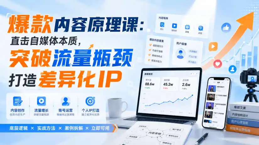 爆款内容原理课：直击自媒体本质，突破流量瓶颈打造差异化IP-星云网创