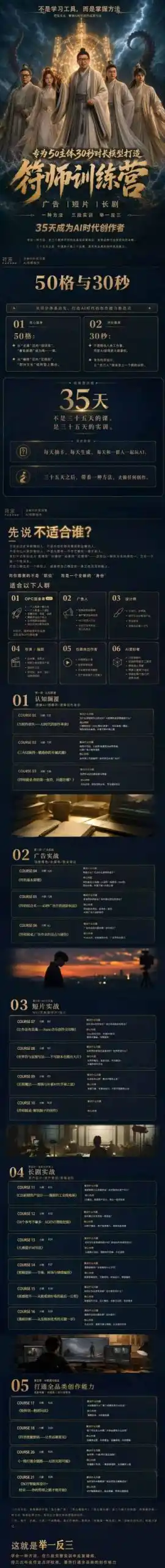 多参宗符师训练营，35天成为AI时代创作者，广告|短片|长剧，一种方法，三段实训，举一反三，打通全品类的创作能力-星云网创