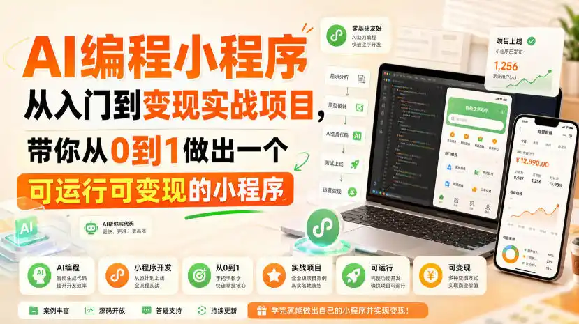 AI编程小程序从入门到变现实战项目，带你从0到1做出一个可运行可变现的小程序-星云网创