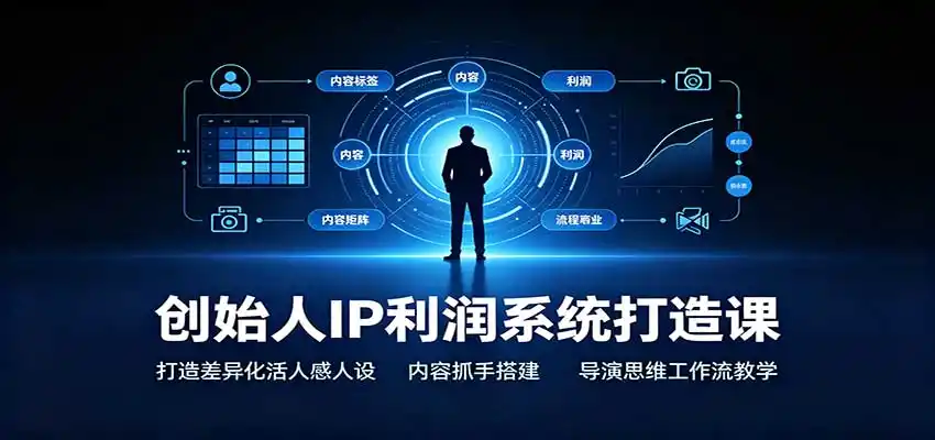 创始人IP利润系统打造课：打造差异化活人感人设，内容抓手搭建，导演思维工作流教学-星云网创