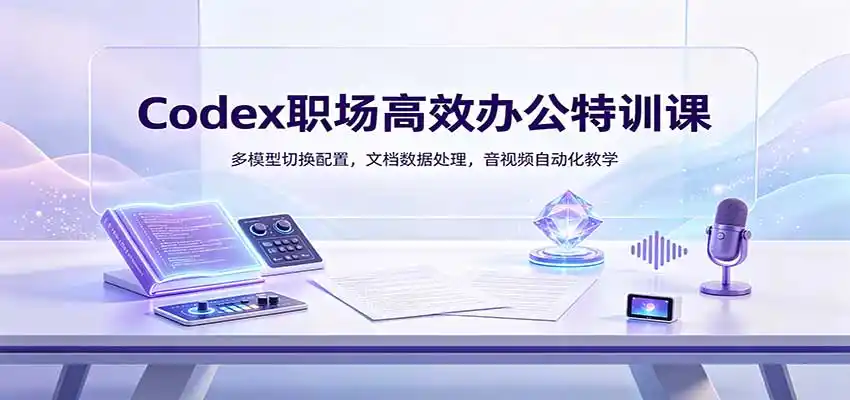Codex职场高效办公特训课：多模型切换配置，文档数据处理，音视频自动化教学-星云网创