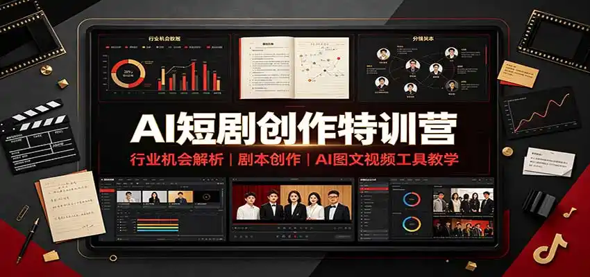 AI短剧创作特训营：行业机会解析，剧本创作，AI图文视频工具教学(文字版)-星云网创
