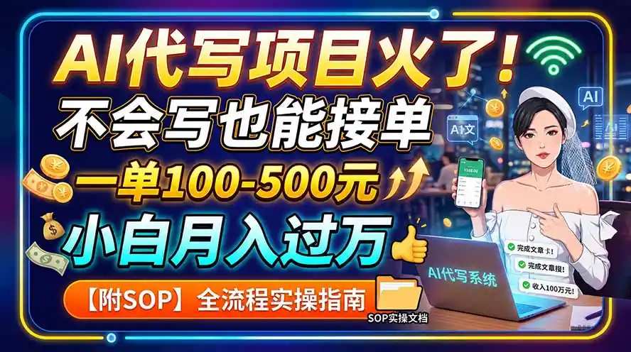 AI代写项目火了！不会写也能接单，一单100-500元，小白月入过万【附SOP】-星云网创