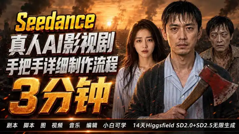 3分钟真人AI影视剧怎么做？SD 2.0手把手完整制作流程｜Higgsfield 14天SD 2.0/2.5无限生成-星云网创