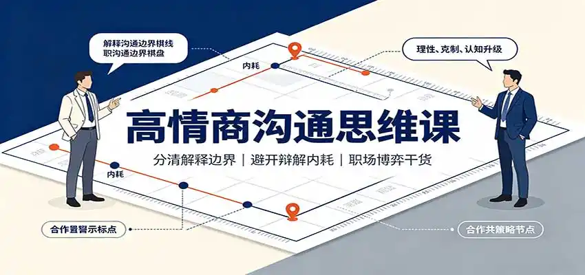 高情商沟通思维课：分清解释边界，避开辩解内耗，职场博弈干货-星云网创