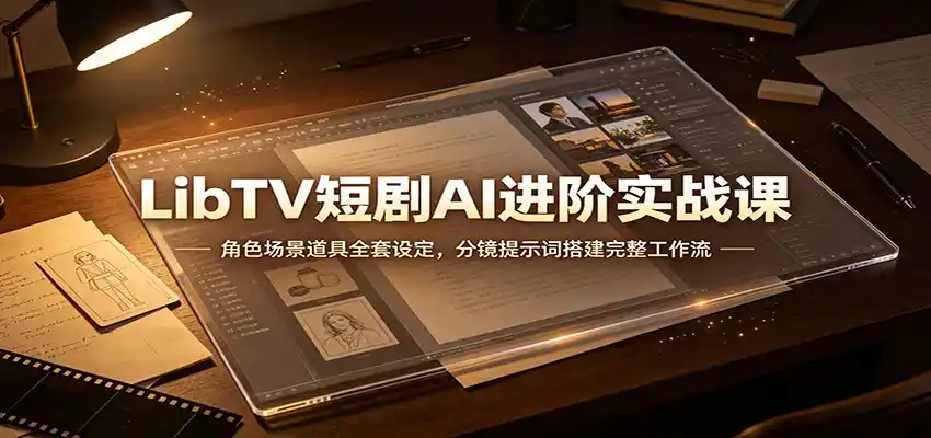 LibTV短剧AI进阶实战课：角色场景道具全套设定，分镜提示词搭建完整工作流-星云网创