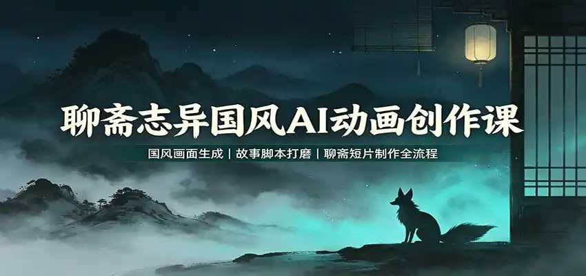 聊斋志异国风AI动画创作课：国风画面生成，故事脚本打磨，聊斋短片制作全流程-星云网创