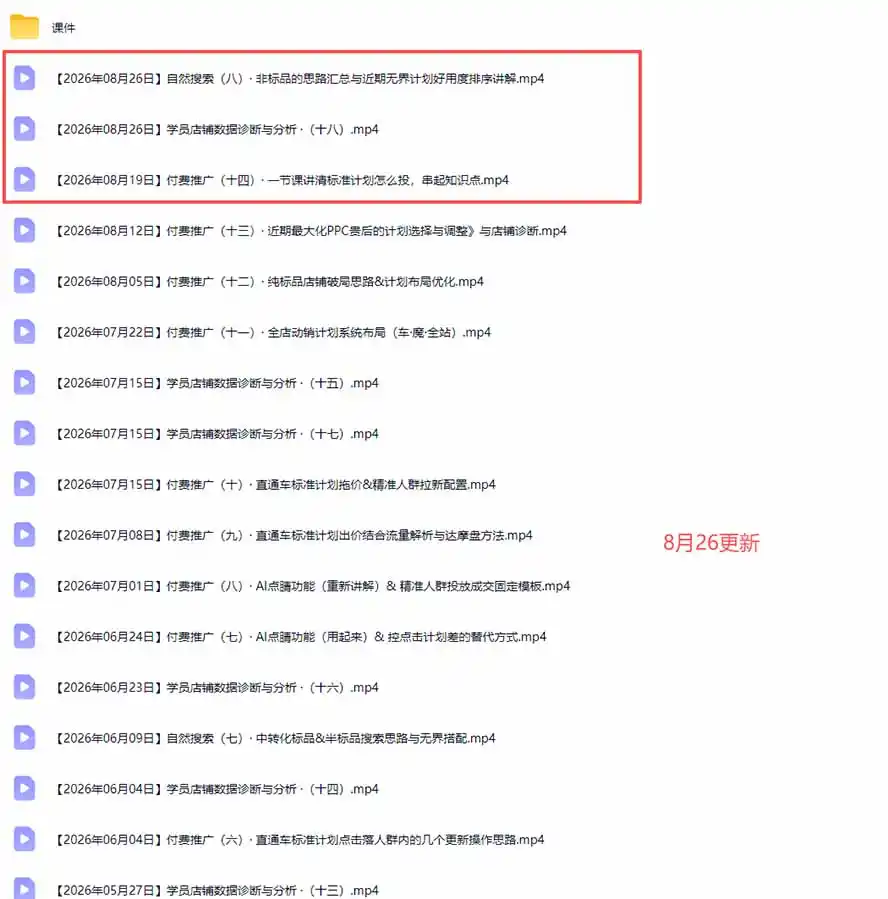 2026淘宝电商终局之战VIP课-更新：自然搜索+直通车+无界+精准人群，系统掌握测款动销与全店推广布局方法-星云网创