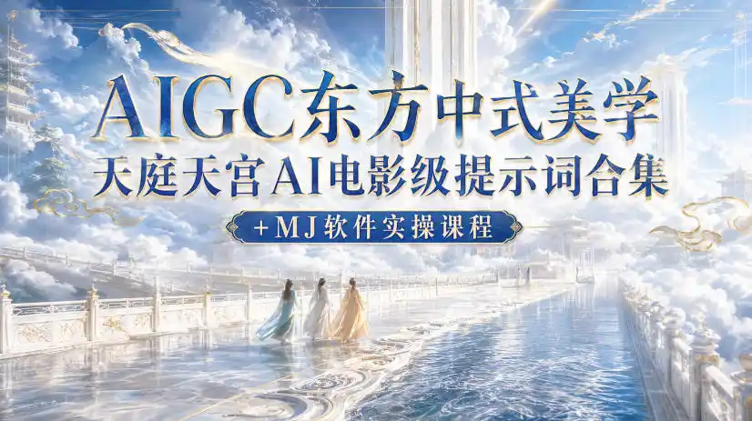 AIGC东方中式美学天庭天宫AI电影级提示词合集+MJ软件实操课程-星云网创