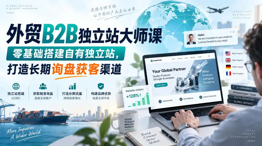 外贸B2B独立站大师课，零基础搭建自有独立站，打造长期询盘获客渠道-星云网创