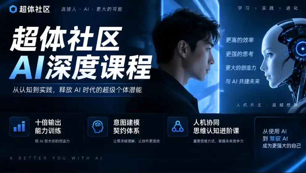 超体社区AI深度课程，十倍输出能力训练，意图建模契约体系，人机协同思维认知进阶课-星云网创