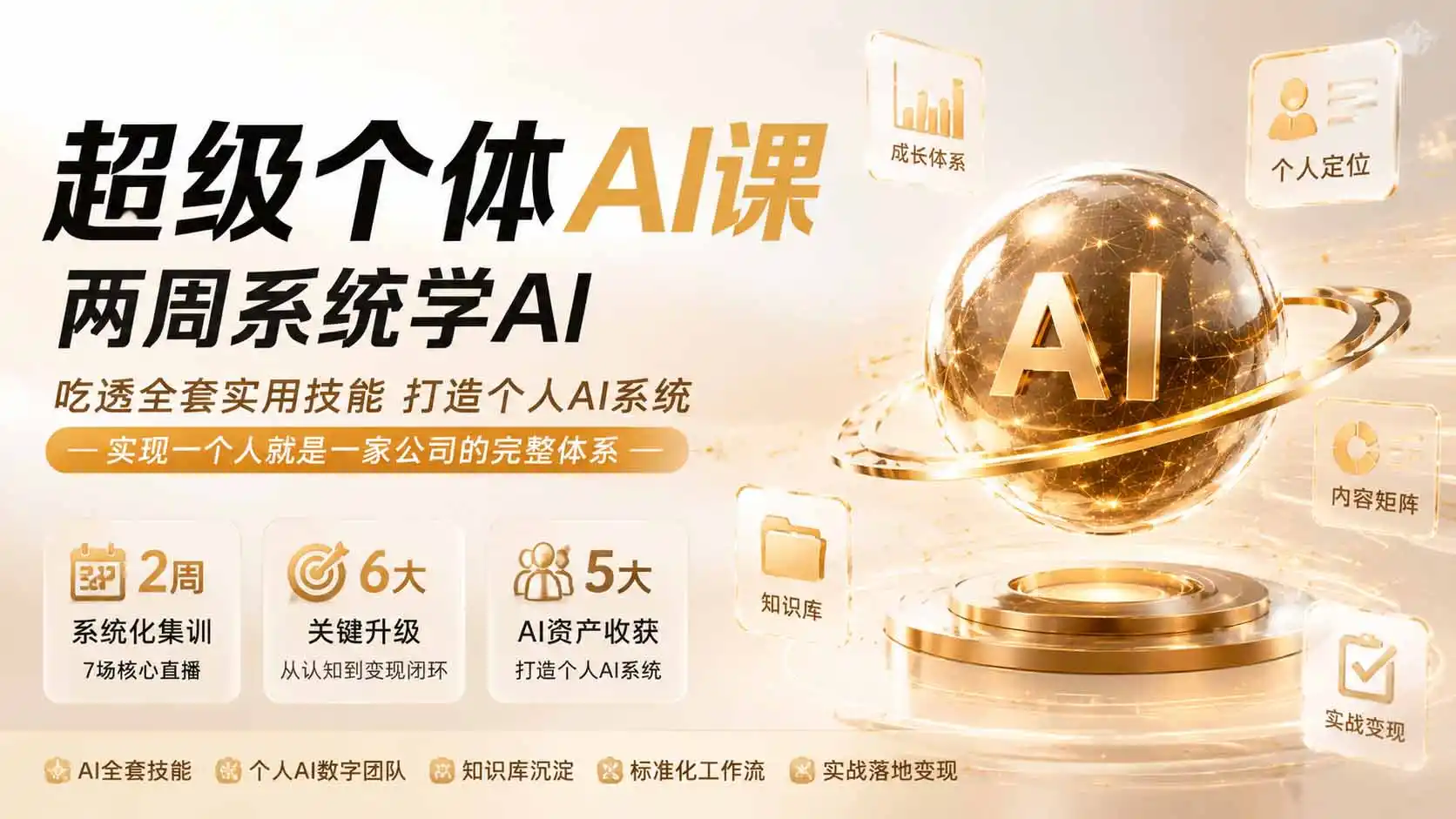 超级个体AI课 两周系统学AI；吃透全套实用技能打造个人AI系统，实现一个人就是一家公司的完整体系(更新0823-星云网创