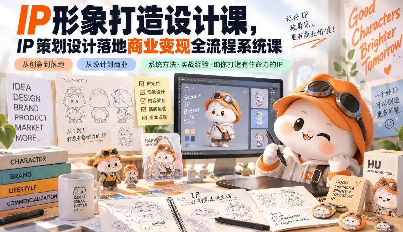 IP形象打造设计课，IP策划设计落地商业变现全流程系统课-星云网创