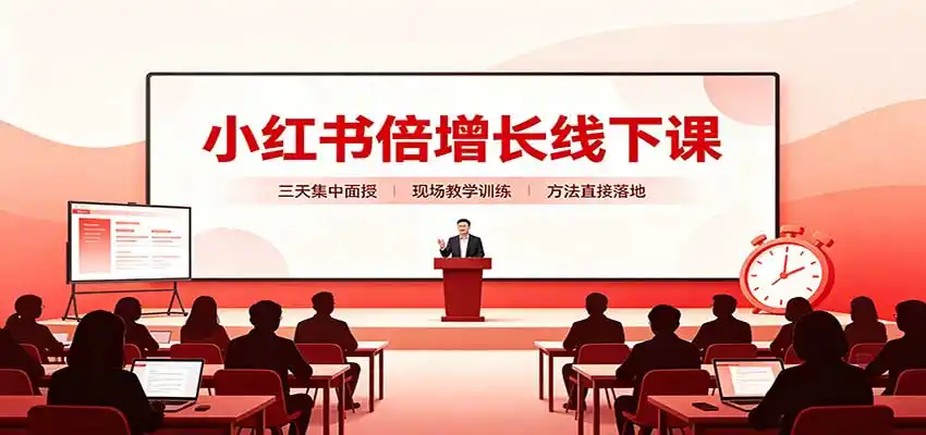 小红书倍增长线下课：三天集中面授，拆解选品、素材制作与起号全链路-星云网创