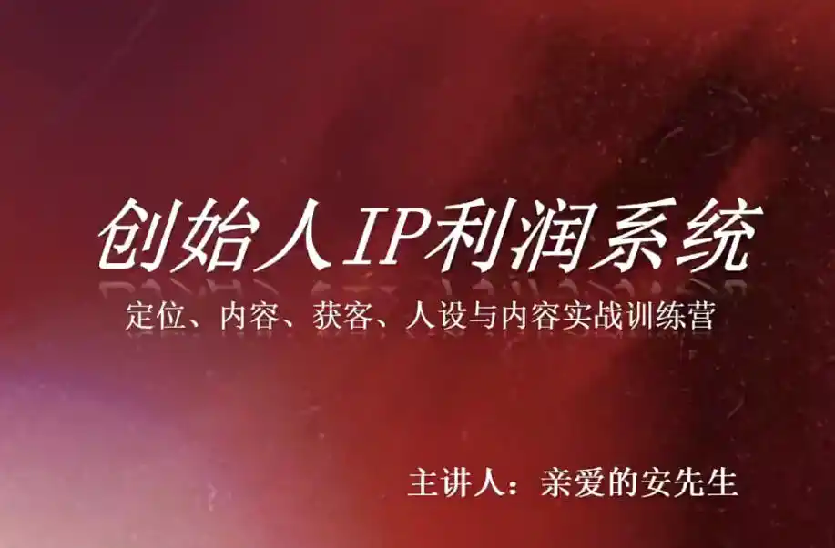 创始人IP利润系统8月训练营，定位、内容、获客、人设与内容实战训练营-星云网创
