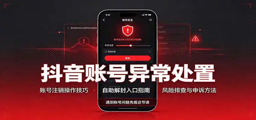 抖音账号异常处置，账号注销操作技巧，自助解封入口-星云网创