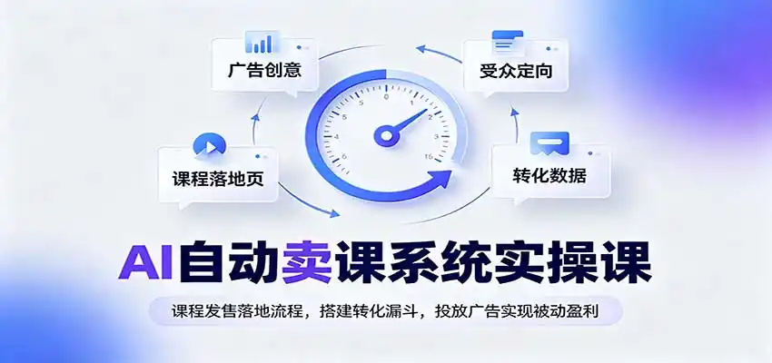 AI自动卖课系统实操课：课程发售落地流程，搭建转化漏斗，投放广告实现被动盈利-星云网创