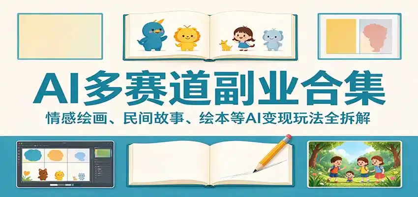 AI多赛道副业合集：情感绘画、民间故事、绘本等AI变现玩法全拆解-星云网创