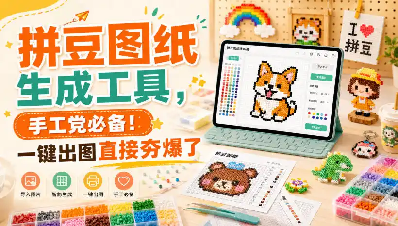 拼豆图纸生成工具，手工党必备！一键出图直接夯爆了-星云网创