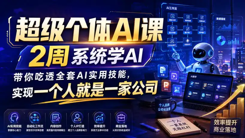 超级个体AI课，2周系统学AI，带你吃透全套AI实用技能，实现一个人就是一家公司(更新0818)-星云网创