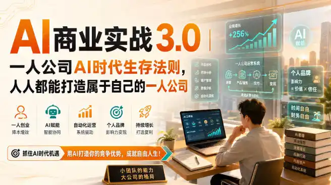 AI商业实战3.0｜一人公司AI时代生存法则，人人都能打造属于自己的一人公司-星云网创