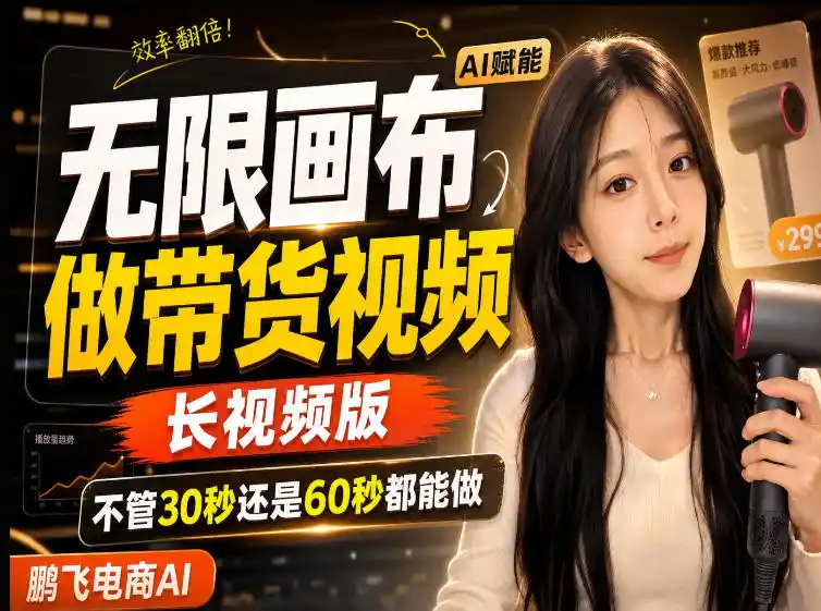 【保姆级教程】无限画布搭建长带货视频，拼接不翻车全程一致，小白跟着步骤也能上手-星云网创