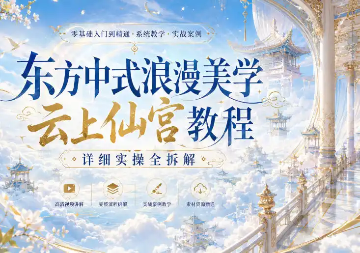 东方中式浪漫美学云上仙宫教程，详细实操全拆解-星云网创