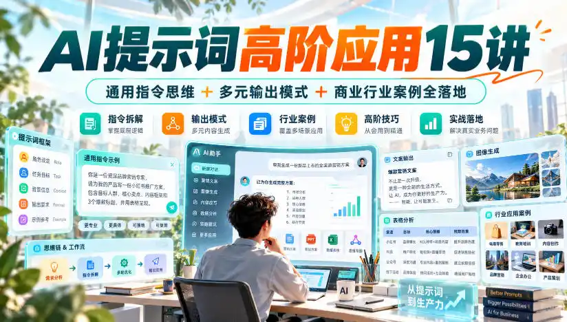 AI提示词高阶应用15讲｜通用指令思维+多元输出模式+商业行业案例全落地-星云网创